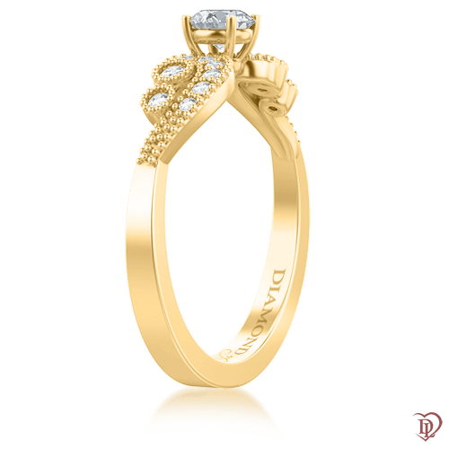 <p>Каблучка в жовтому золоті зі вставками: діаманти</p>
 0009434
